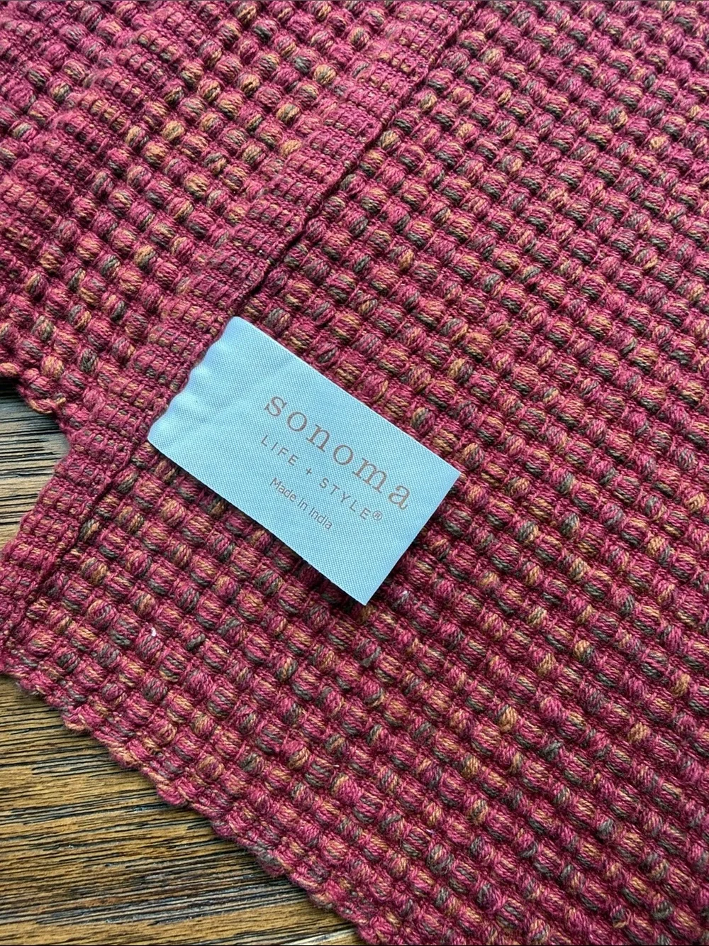 Sonoma Waffle Knit Burgundy Placemat Set of 4